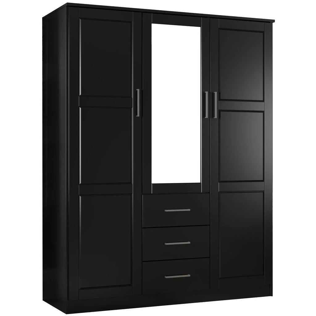 Armoire Palace Imports Cosmo à 3 portes en bois massif à 100 %, avec portes en bois massif ou miroirs