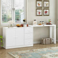 Buffet 2 portes, 3 tiroirs, plateau supérieur coulissant extensible