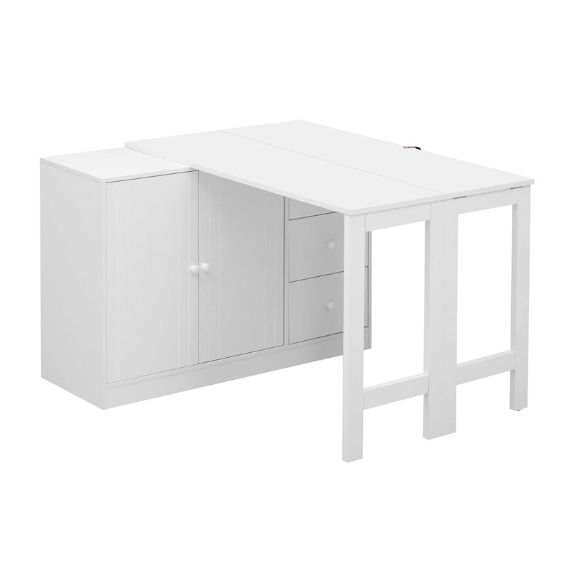 Buffet 2 portes, 3 tiroirs, plateau supérieur coulissant extensible
