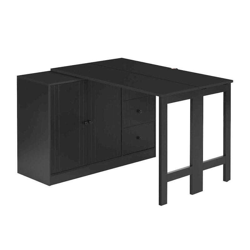 Buffet 2 portes, 3 tiroirs, plateau supérieur coulissant extensible