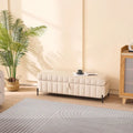 Banc coffre de rangement capitonné en velours avec pieds en métal, beige ou vert