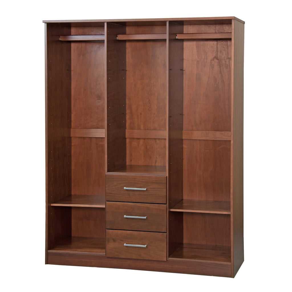 Armoire Palace Imports Cosmo à 3 portes en bois massif à 100 %, avec portes en bois massif ou miroirs