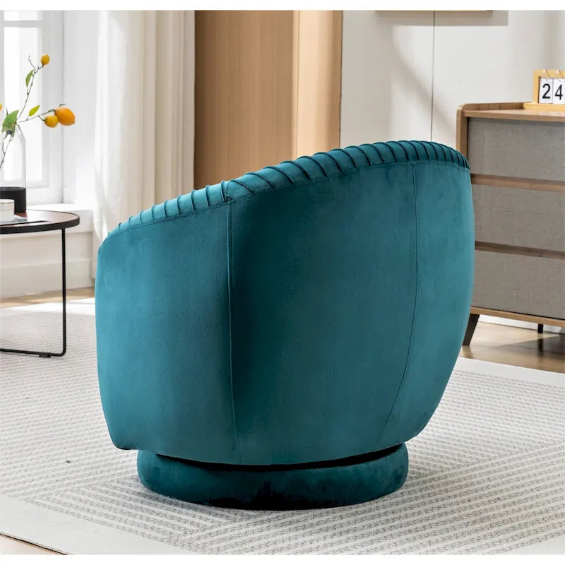 Petit fauteuil tonneau pivotant en velours Milvo