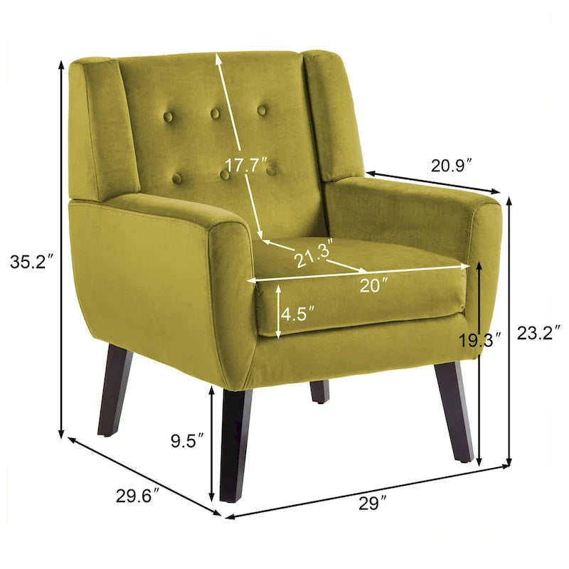 Lot de 2 fauteuils d'appoint en velours pour salon