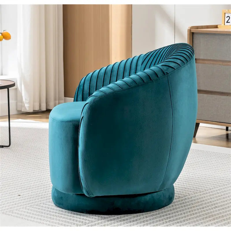 Petit fauteuil tonneau pivotant en velours Milvo