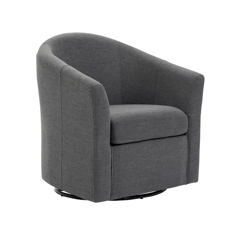 Lot de 2 fauteuils d’appoint modernes pivotants en forme de tonneau, rembourrés, pour le salon