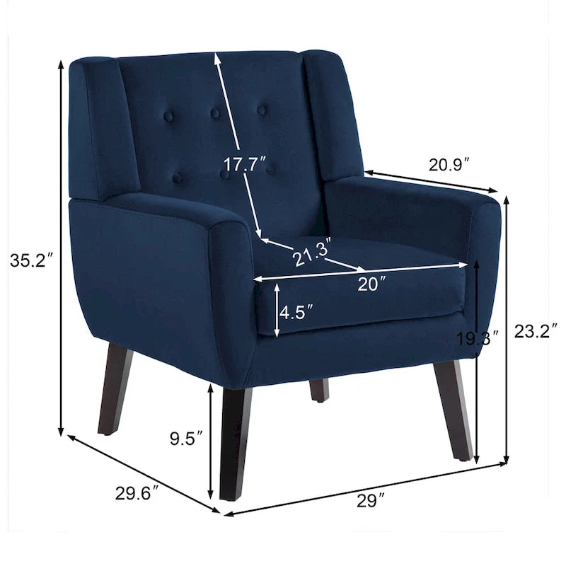 Lot de 2 fauteuils d'appoint en velours pour salon