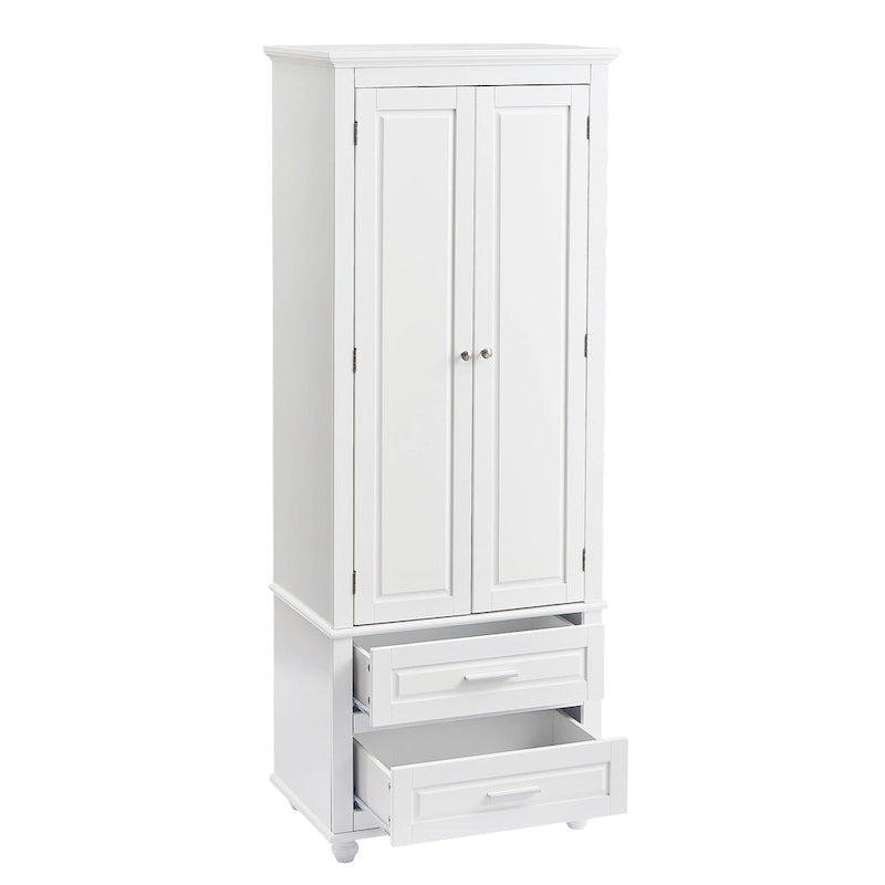 Meuble de rangement haut de salle de bain gris avec portes doubles et deux tiroirs