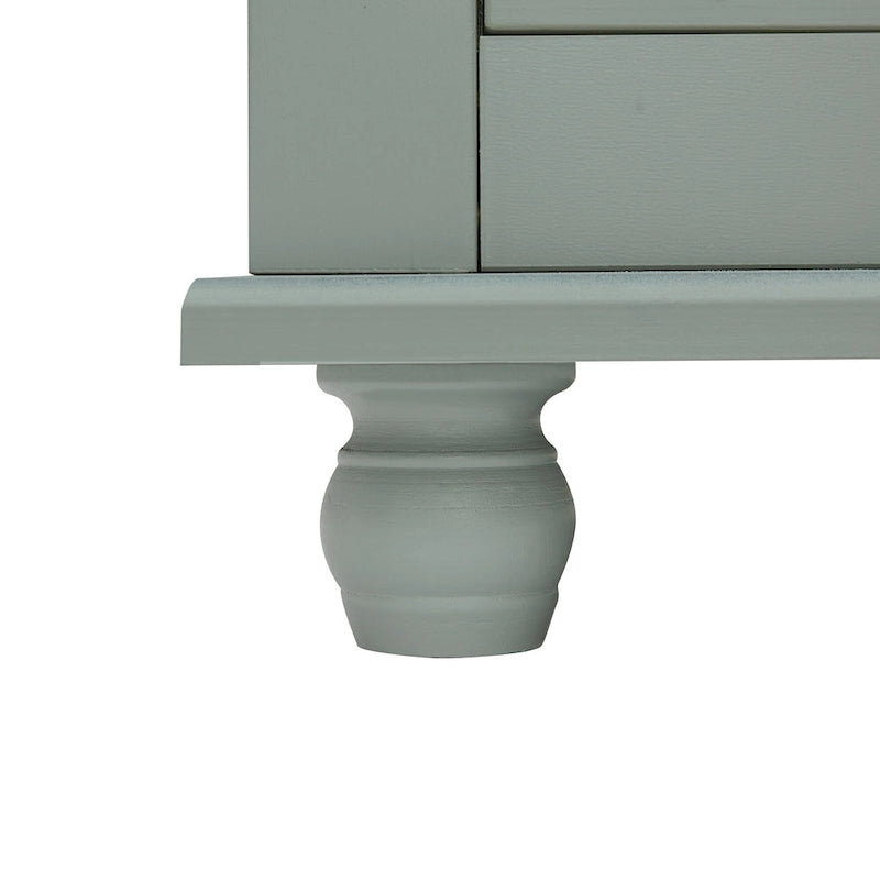 Meuble de rangement haut de salle de bain gris avec portes doubles et deux tiroirs