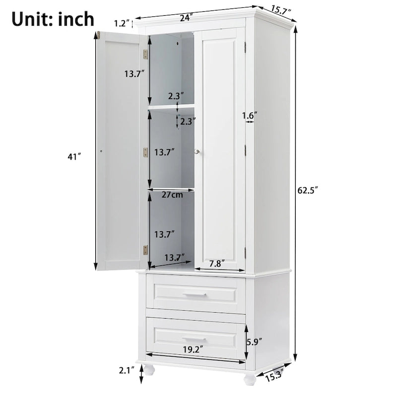 Meuble de rangement haut de salle de bain gris avec portes doubles et deux tiroirs