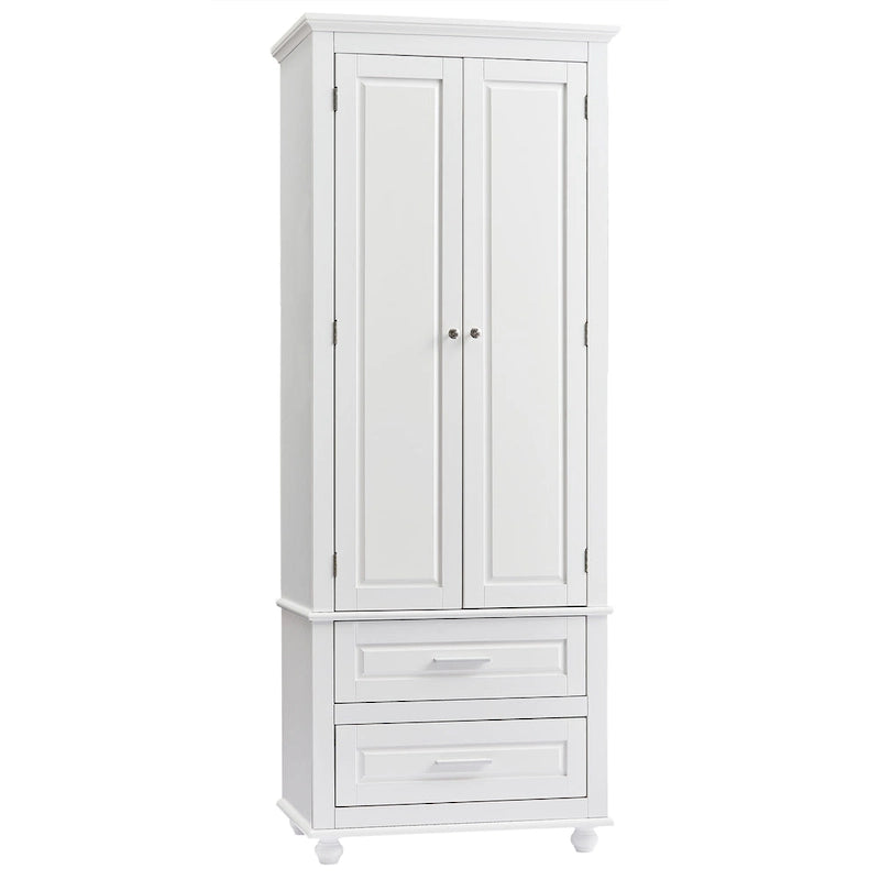 Meuble de rangement haut de salle de bain gris avec portes doubles et deux tiroirs