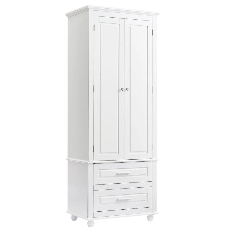 Meuble de rangement haut de salle de bain gris avec portes doubles et deux tiroirs