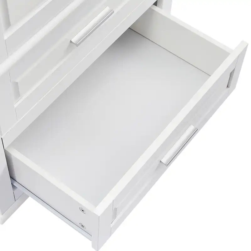 Meuble de rangement haut de salle de bain gris avec portes doubles et deux tiroirs