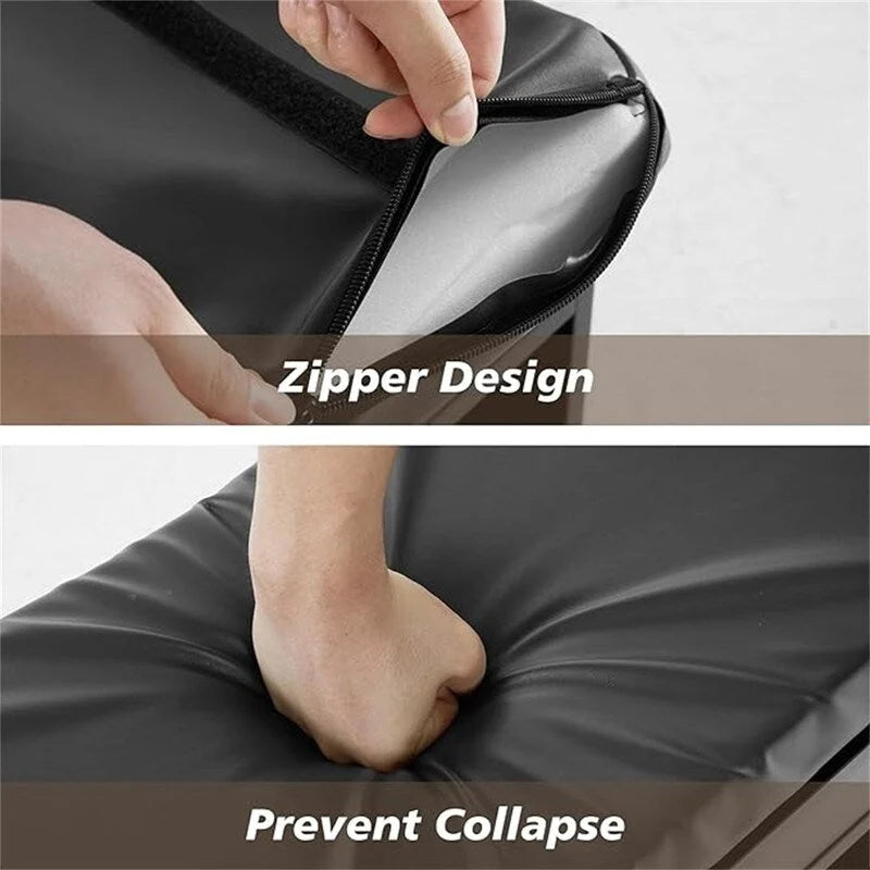 Banc de rangement pour chaussures en similicuir avec coussin, dessus rabattable et étagère à 2 niveaux