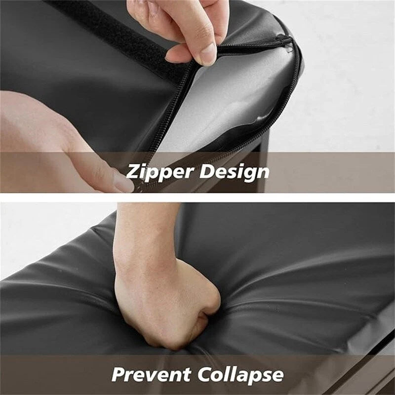 Banc de rangement pour chaussures en similicuir avec coussin, dessus rabattable et étagère à 2 niveaux
