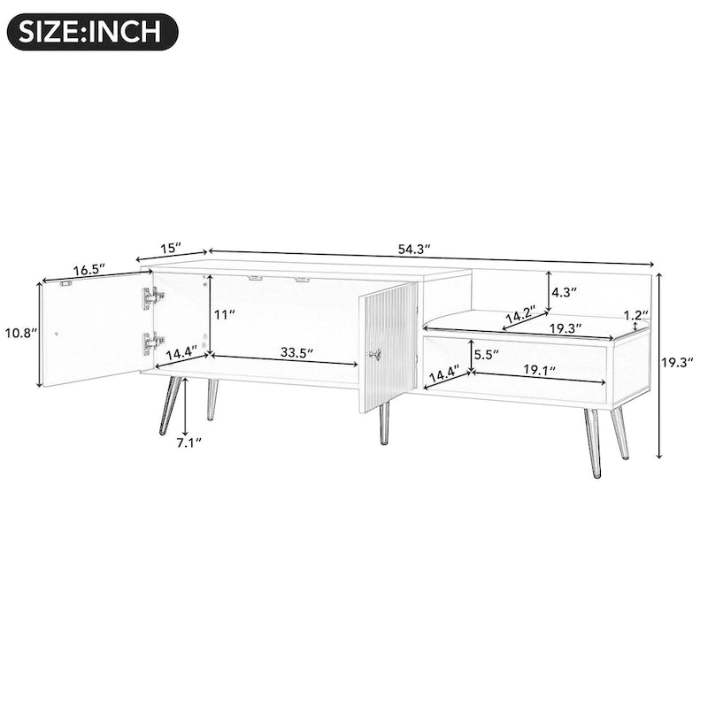 Banc de rangement à chaussures rembourré moderne avec armoire à double porte et étagère ouverte