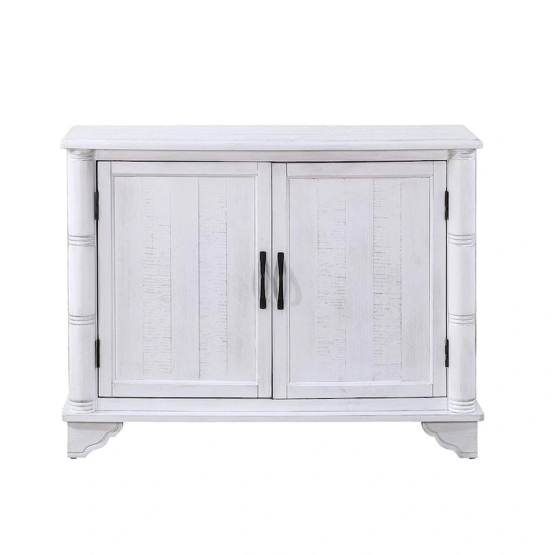 Meuble console d'entrée rétro 2 portes de 40" avec étagère réglable et cadre en bois massif