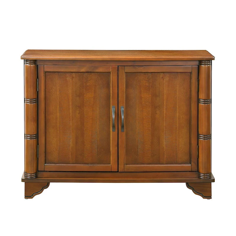 Meuble console d'entrée rétro 2 portes de 40" avec étagère réglable et cadre en bois massif