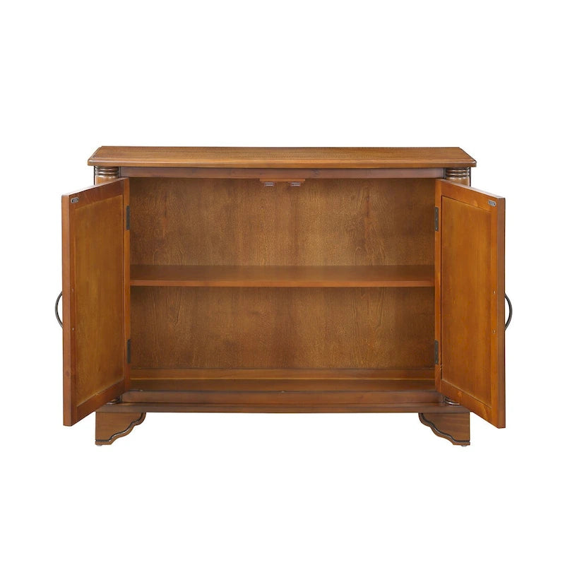 Meuble console d'entrée rétro 2 portes de 40" avec étagère réglable et cadre en bois massif