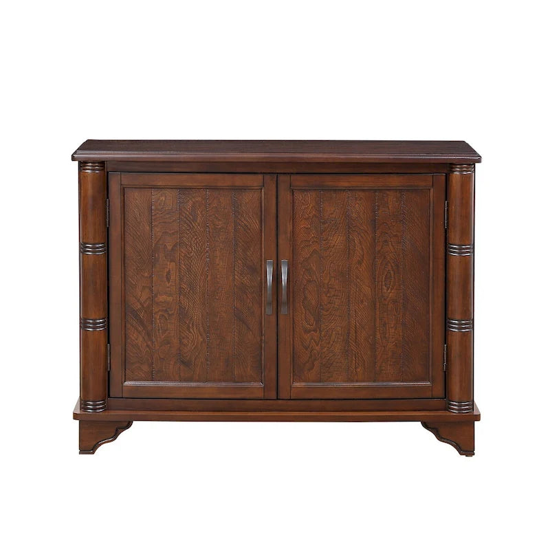 Meuble console d'entrée rétro 2 portes de 40" avec étagère réglable et cadre en bois massif