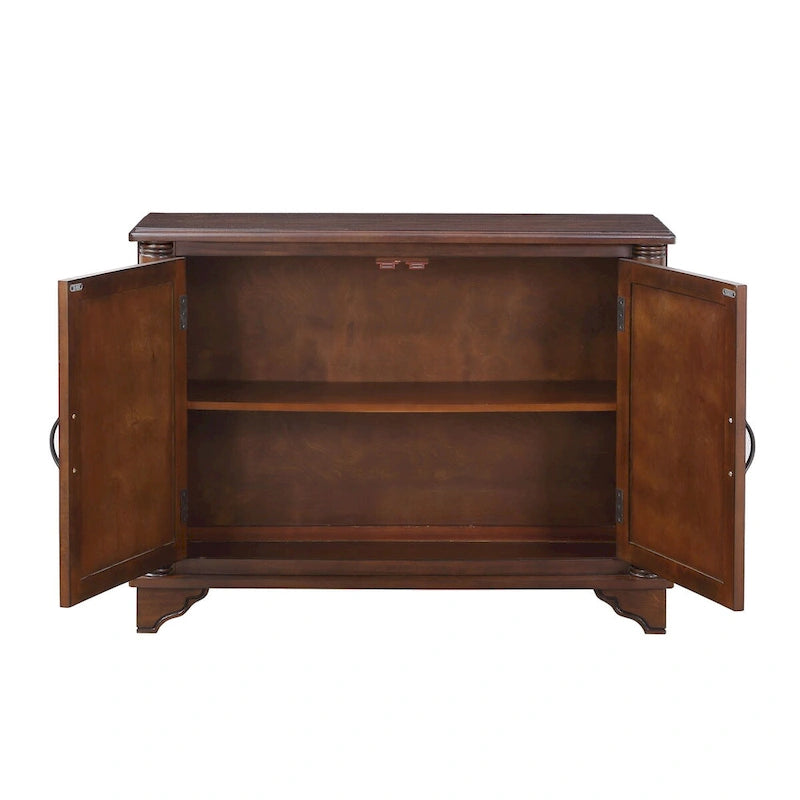 Meuble console d'entrée rétro 2 portes de 40" avec étagère réglable et cadre en bois massif