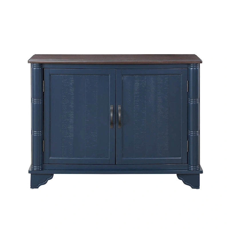 Meuble console d'entrée rétro 2 portes de 40" avec étagère réglable et cadre en bois massif