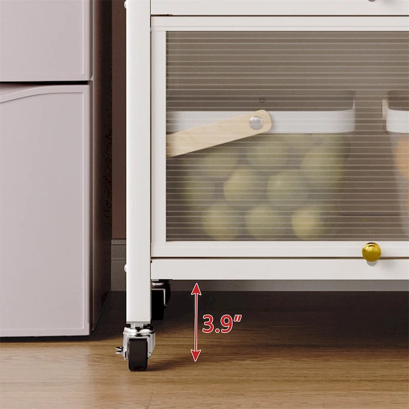 Étagère de rangement en métal roulante avec panneau perforé, portes d'armoire et roulettes verrouillables