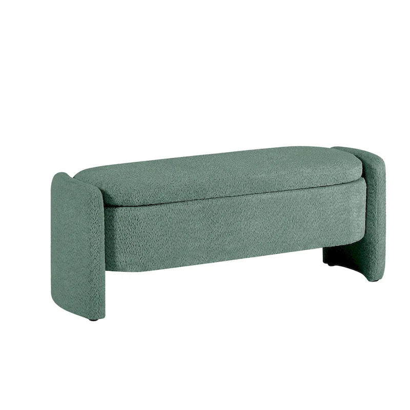 Banc de rangement Boucle Flip-Top avec pieds intégrés incurvés et mousse haute densité