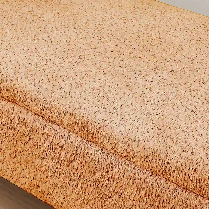 Banc de rangement Boucle Flip-Top avec pieds intégrés incurvés et mousse haute densité