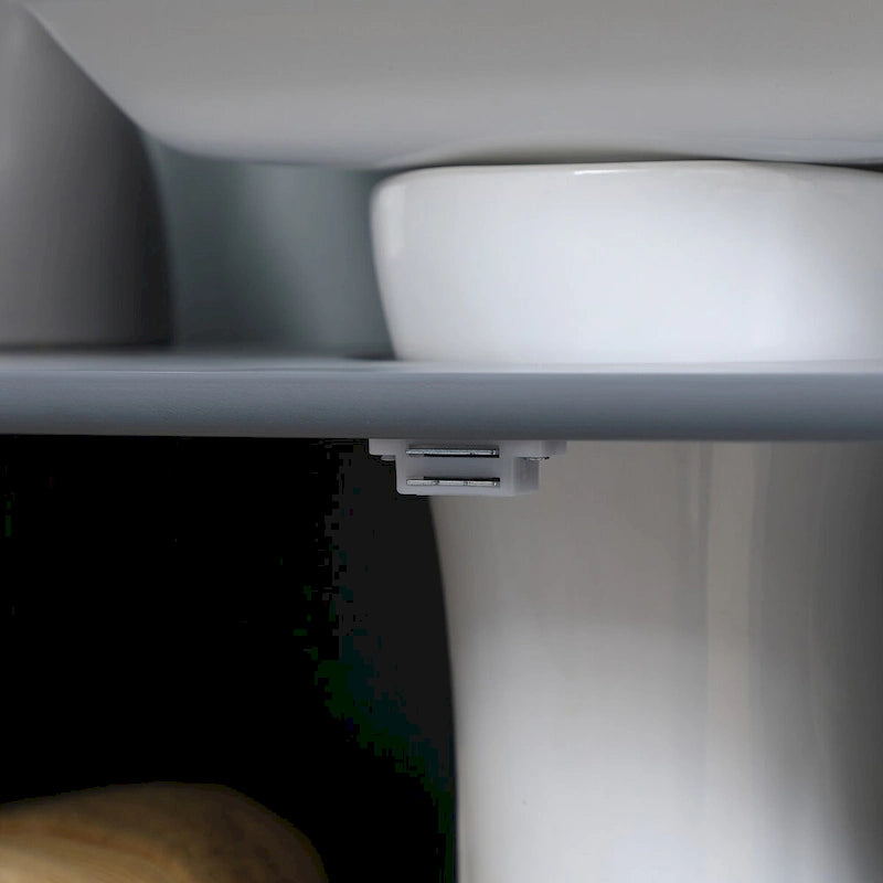 Meuble bas de salle de bain gris sous évier avec 2 portes et étagère réglable