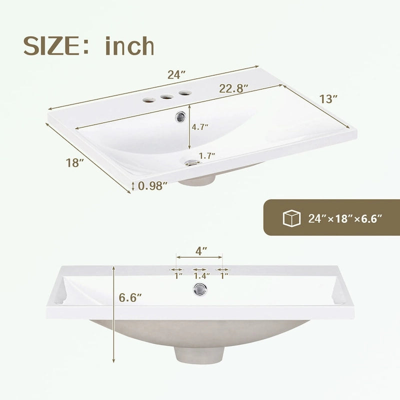 Meuble-lavabo de salle de bain en rotin naturel à 2 portes avec lavabo en céramique et tiroir inférieur