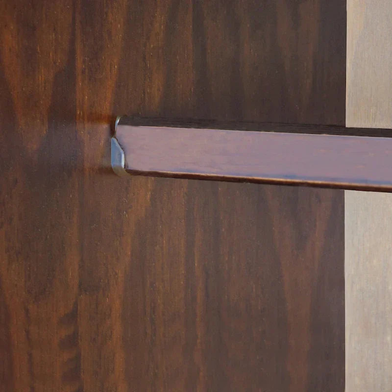 Armoire-penderie Kyle à 4 portes en bois massif 100 % Palace Imports, avec portes en bois massif ou miroir
