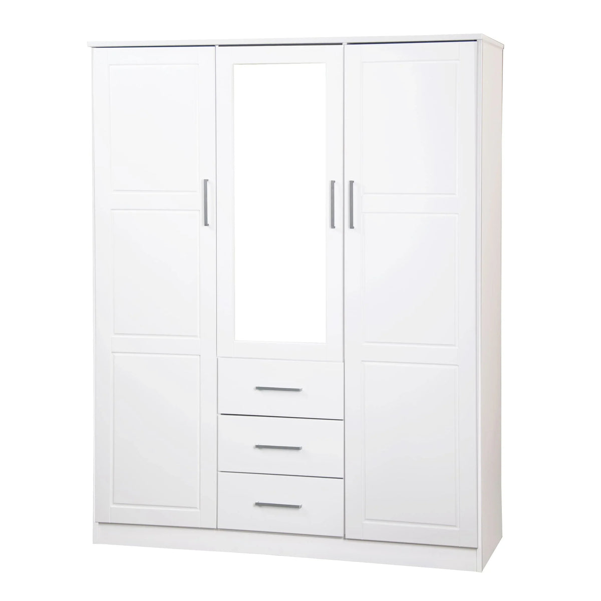 Armoire Palace Imports Cosmo à 3 portes en bois massif à 100 %, avec portes en bois massif ou miroirs